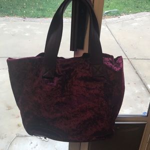NWT Neiman Marcus Wine velveteen purse